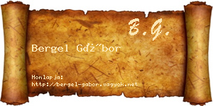 Bergel Gábor névjegykártya